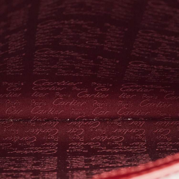 Pre Owned Cartier Red Glossy Leather Happy Birthday Tote