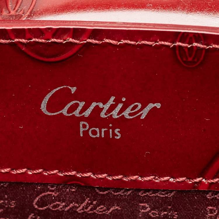 Pre Owned Cartier Red Glossy Leather Happy Birthday Tote