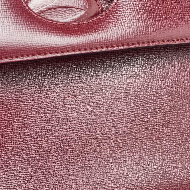 Pre Owned Cartier Burgundy Leather Must de Cartier Flap Shoulder Bag