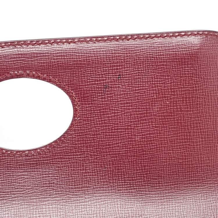 Pre Owned Cartier Burgundy Leather Must de Cartier Flap Shoulder Bag