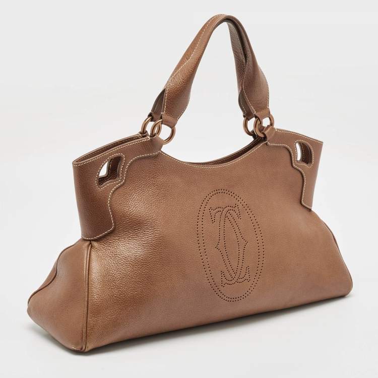 Pre Owned Cartier Brown Leather Marcello de Cartier Satchel