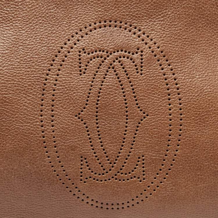 Pre Owned Cartier Brown Leather Marcello de Cartier Satchel