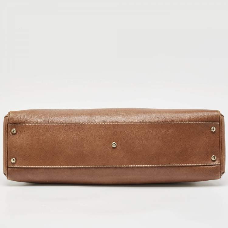 Pre Owned Cartier Brown Leather Marcello de Cartier Satchel