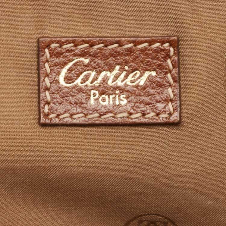 Pre Owned Cartier Brown Leather Marcello de Cartier Satchel