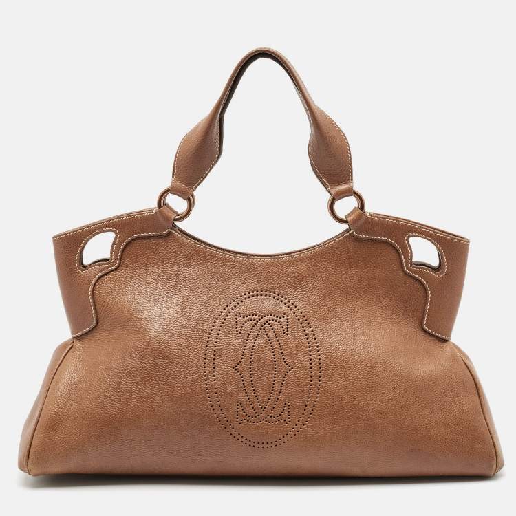 Pre Owned Cartier Brown Leather Marcello de Cartier Satchel