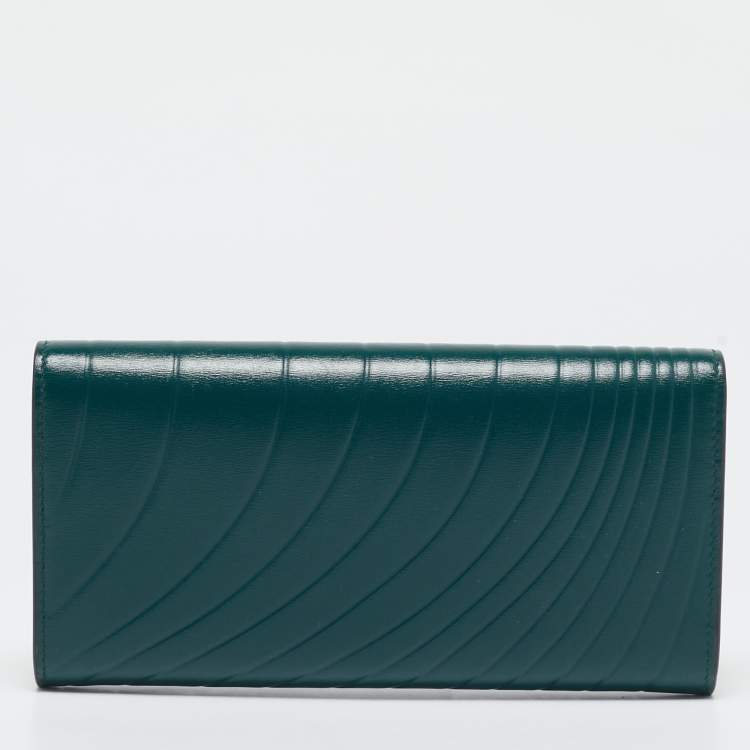 Pre Owned Cartier Green Quilted Leather Panthère De Cartier International Wallet