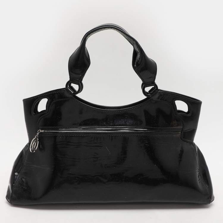Pre Owned Cartier Black Patent Leather Large Marcello de Cartier Bag