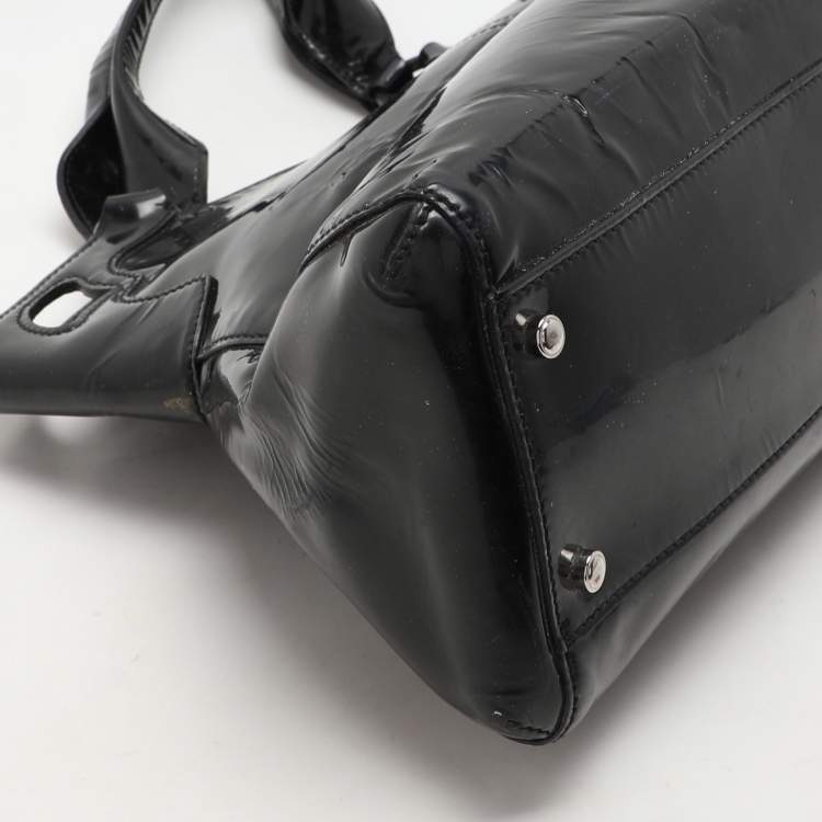 Pre Owned Cartier Black Patent Leather Large Marcello de Cartier Bag