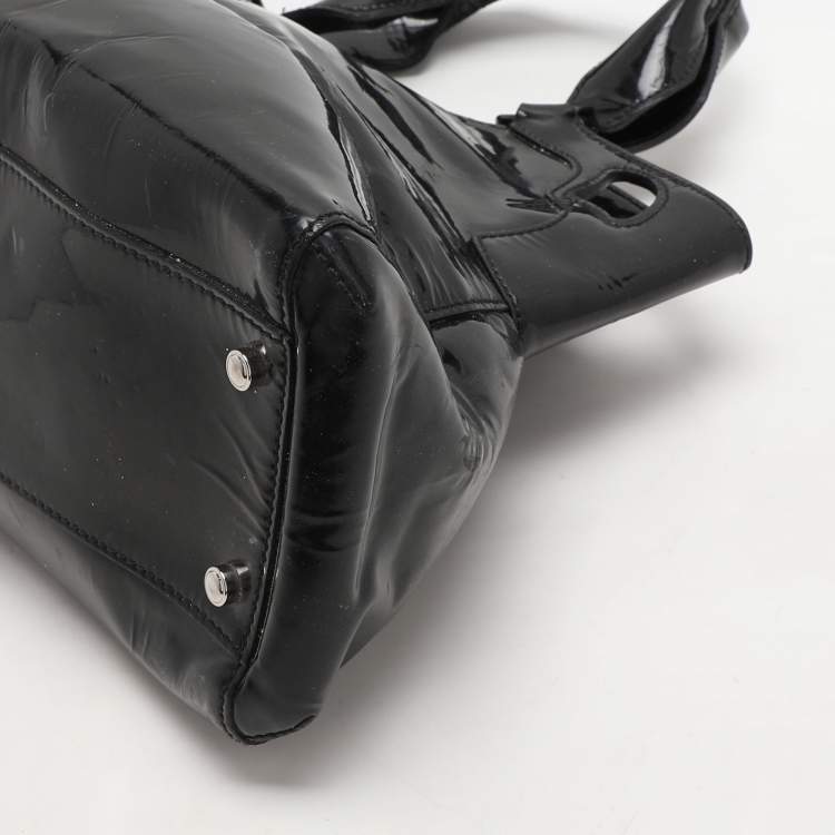 Pre Owned Cartier Black Patent Leather Large Marcello de Cartier Bag