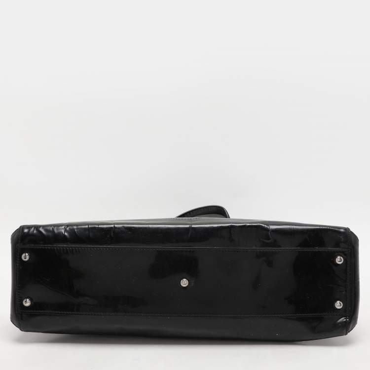 Pre Owned Cartier Black Patent Leather Large Marcello de Cartier Bag