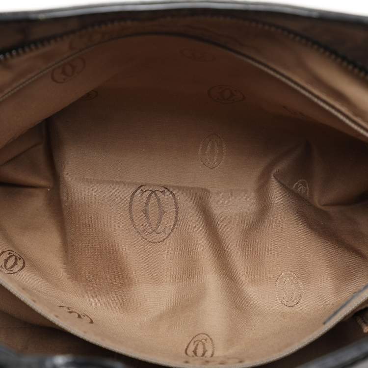 Pre Owned Cartier Black Patent Leather Large Marcello de Cartier Bag
