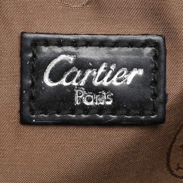 Pre Owned Cartier Black Patent Leather Large Marcello de Cartier Bag