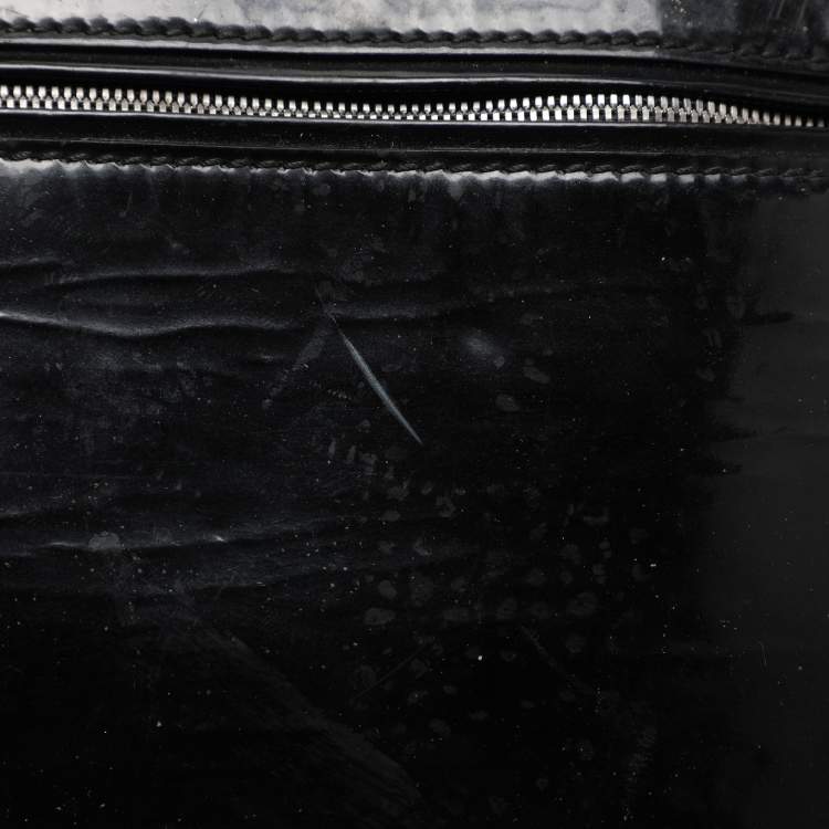 Pre Owned Cartier Black Patent Leather Large Marcello de Cartier Bag
