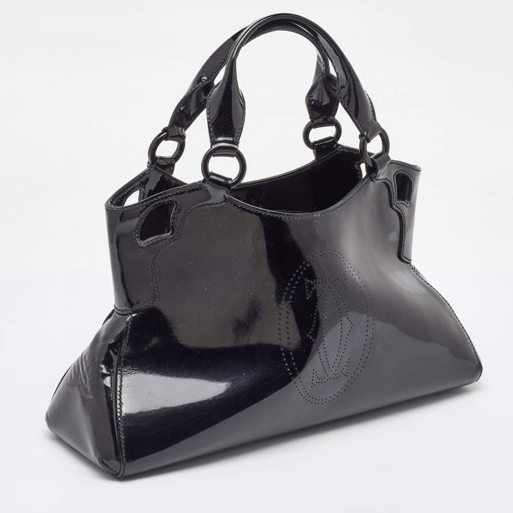 Pre Owned Cartier Black Patent Leather Small Marcello De Cartier Bag