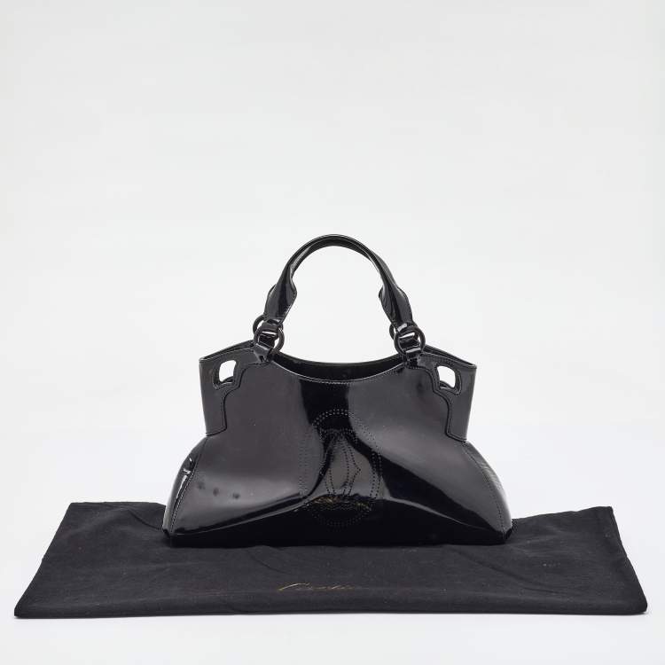 Pre Owned Cartier Black Patent Leather Small Marcello De Cartier Bag