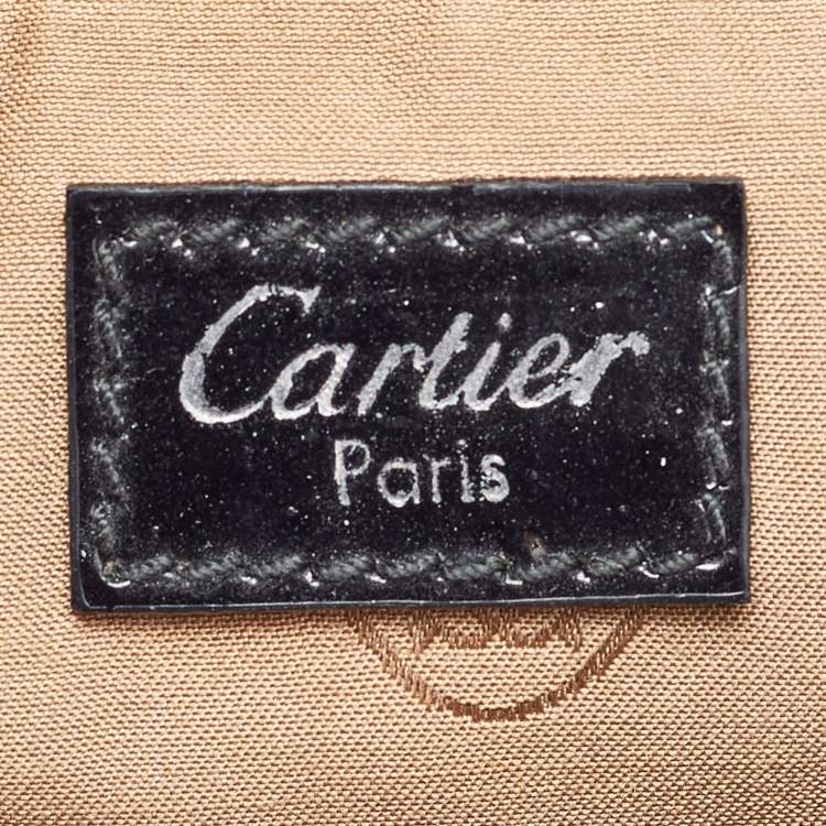 Pre Owned Cartier Black Patent Leather Small Marcello De Cartier Bag