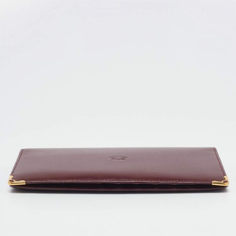 Pre Owned Cartier Red Leather Must de Cartier Continental Wallet