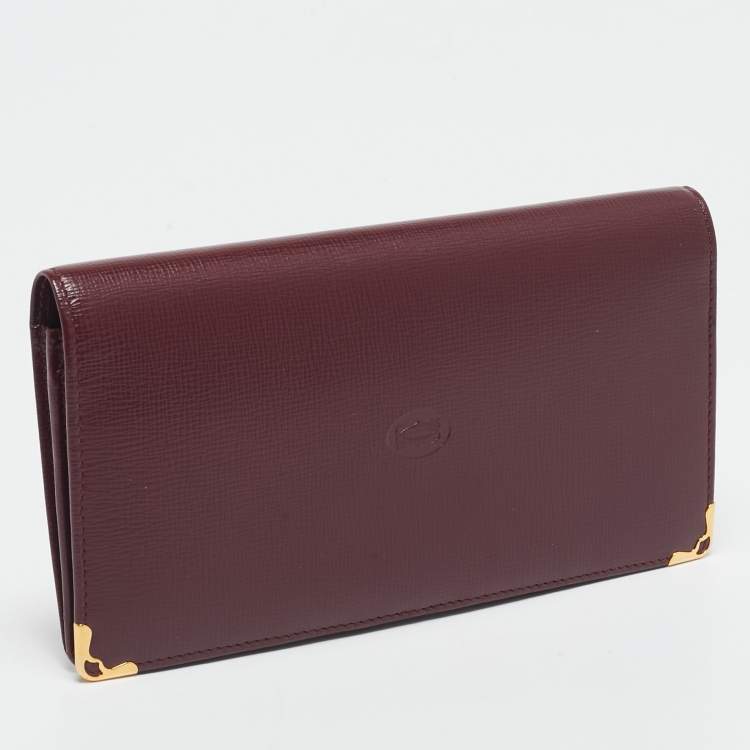 Pre Owned Cartier Red Leather Must de Cartier Continental Wallet