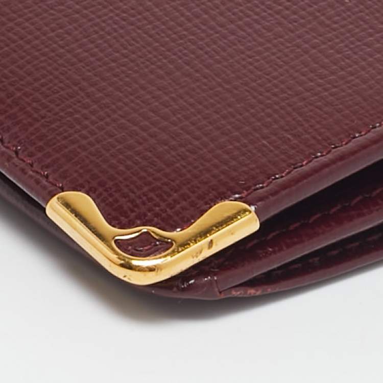 Pre Owned Cartier Red Leather Must de Cartier Continental Wallet