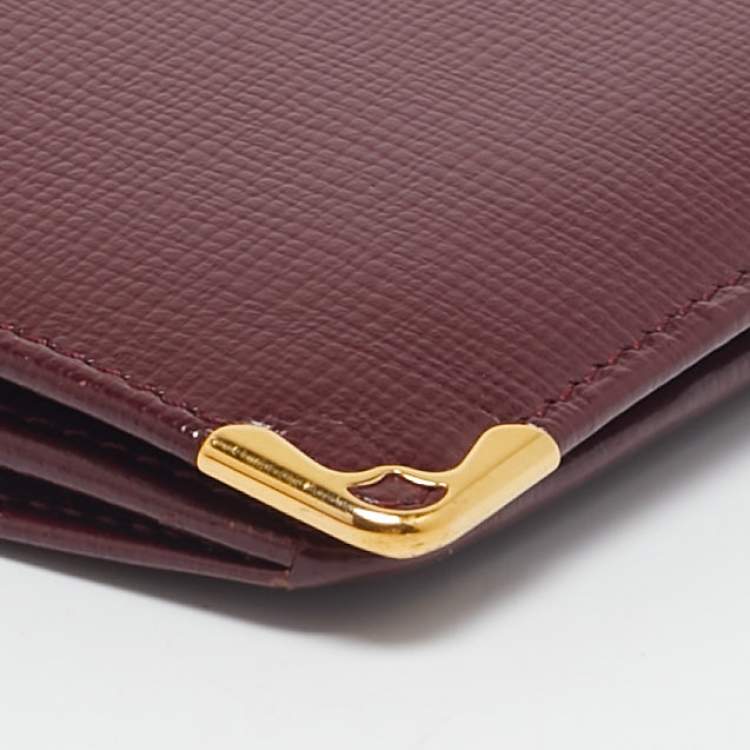 Pre Owned Cartier Red Leather Must de Cartier Continental Wallet