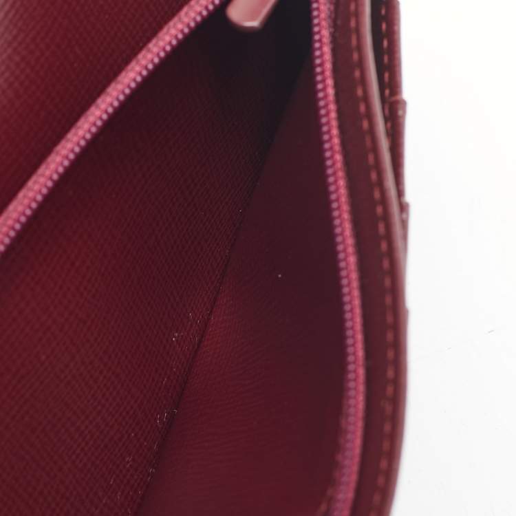 Pre Owned Cartier Red Leather Must de Cartier Continental Wallet