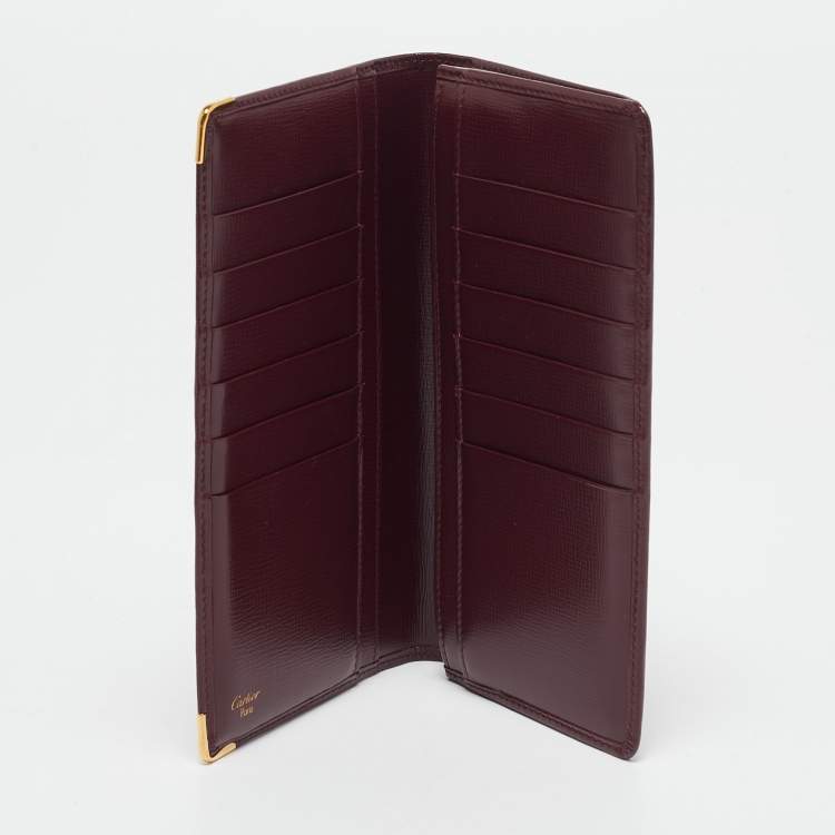 Pre Owned Cartier Red Leather Must de Cartier Continental Wallet