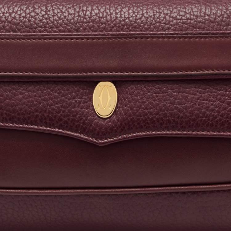 Pre Owned Cartier Red Leather Must de Cartier Clutch