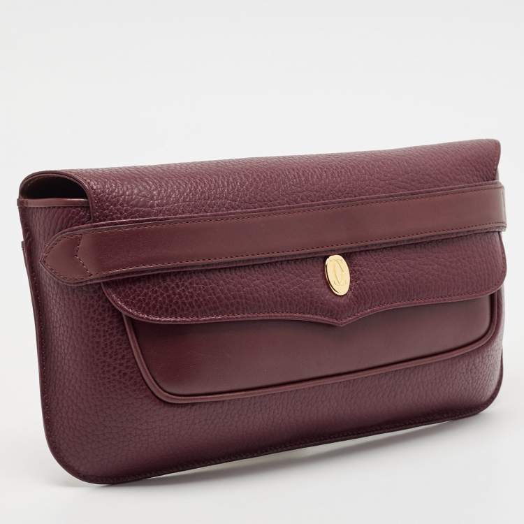 Pre Owned Cartier Red Leather Must de Cartier Clutch