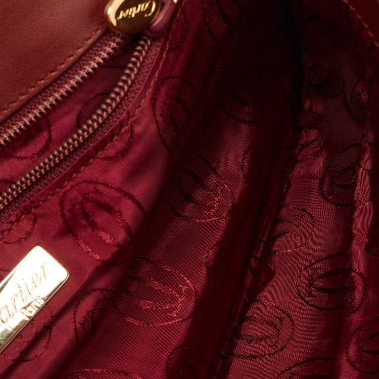 Pre Owned Cartier Red Leather Must de Cartier Clutch