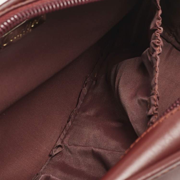 Pre Owned Cartier Burgundy Leather Le Must De Cartier Zip Pouch