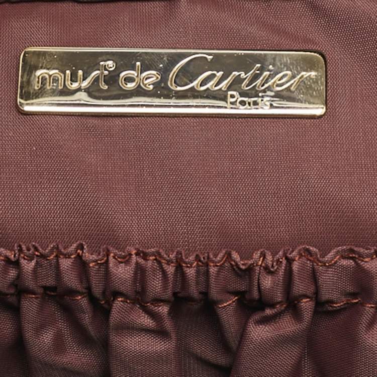 Pre Owned Cartier Burgundy Leather Le Must De Cartier Zip Pouch