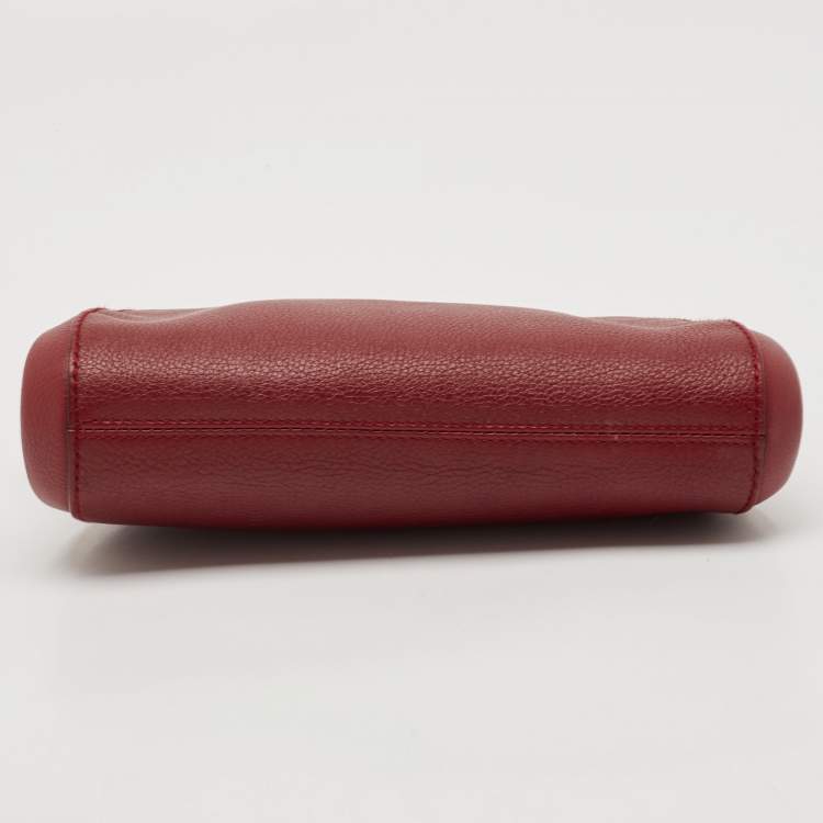 Pre Owned Cartier Red Leather C De Cartier Clutch
