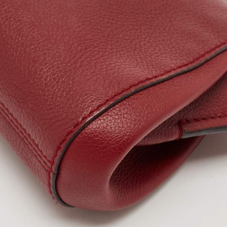 Pre Owned Cartier Red Leather C De Cartier Clutch