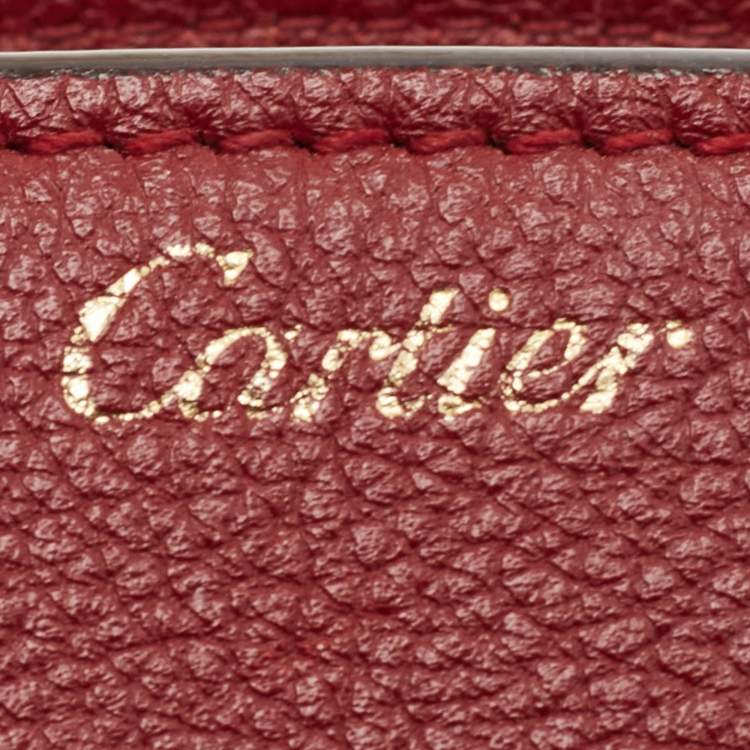Pre Owned Cartier Red Leather C De Cartier Clutch