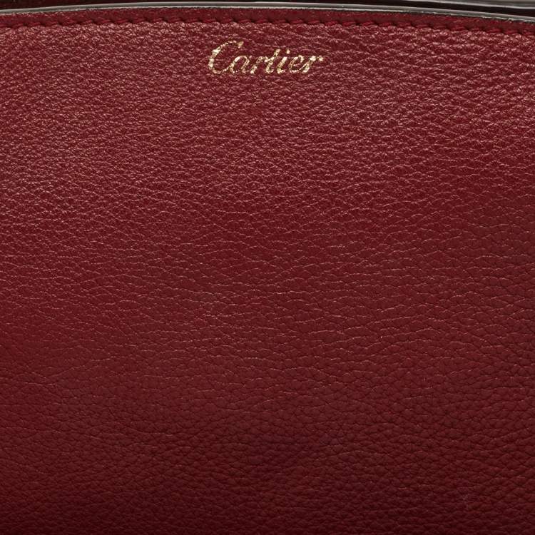 Pre Owned Cartier Red Leather C De Cartier Clutch