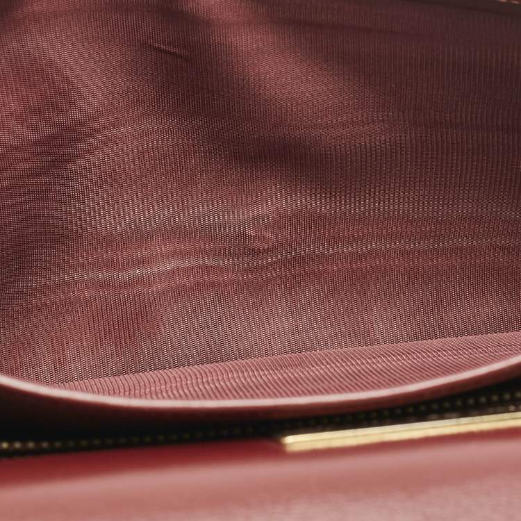 Pre Owned Cartier Burgundy Leather Vintage Les Must de Cartier Clutch