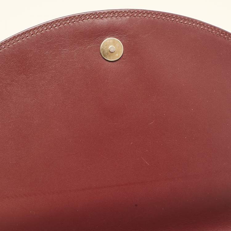 Pre Owned Cartier Burgundy Leather Vintage Les Must de Cartier Clutch