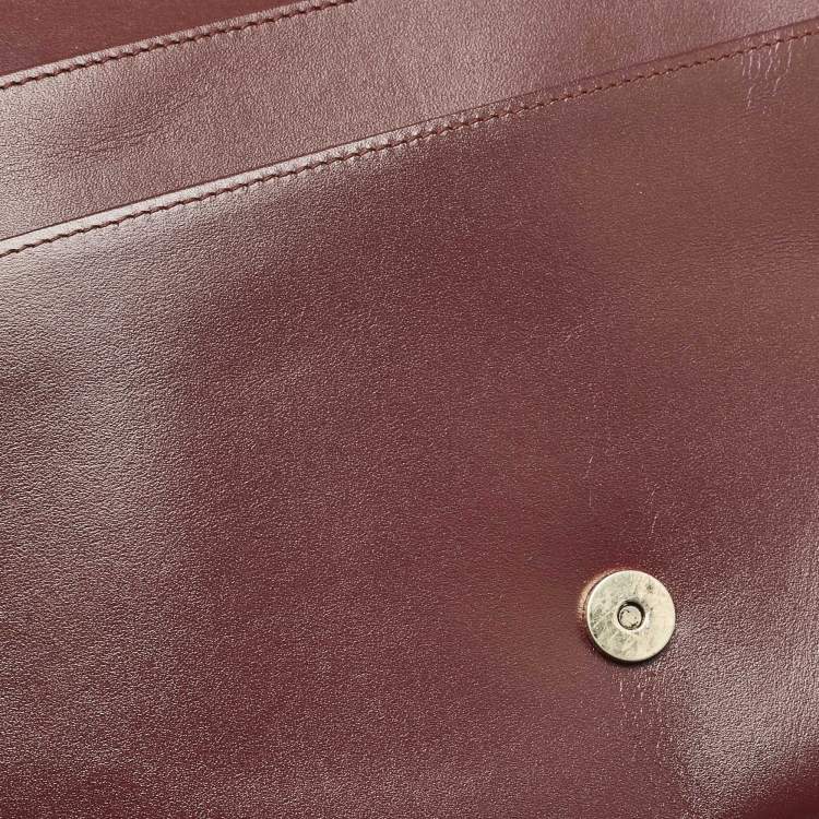 Pre Owned Cartier Burgundy Leather Vintage Les Must de Cartier Clutch