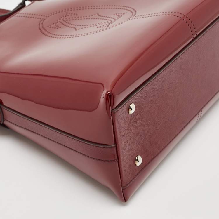 Pre Owned Cartier Burgundy Patent and Leather Marcello de Cartier Satchel