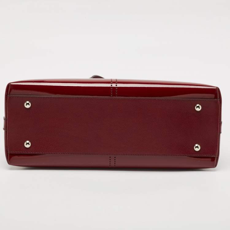 Pre Owned Cartier Burgundy Patent and Leather Marcello de Cartier Satchel