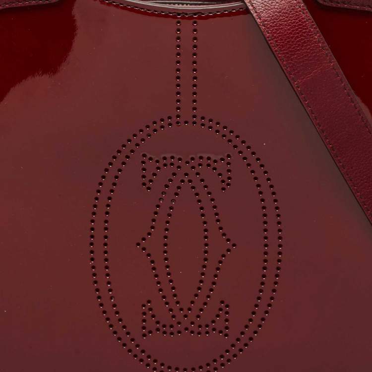 Pre Owned Cartier Burgundy Patent and Leather Marcello de Cartier Satchel
