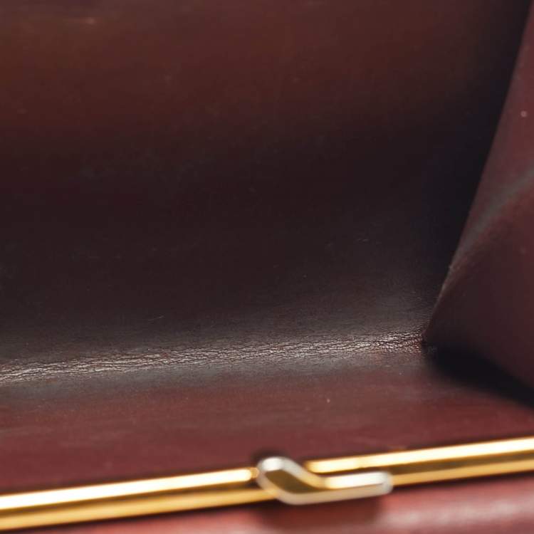 Pre Owned Cartier Burgundy Leather Must de Cartier Kisslock Wallet