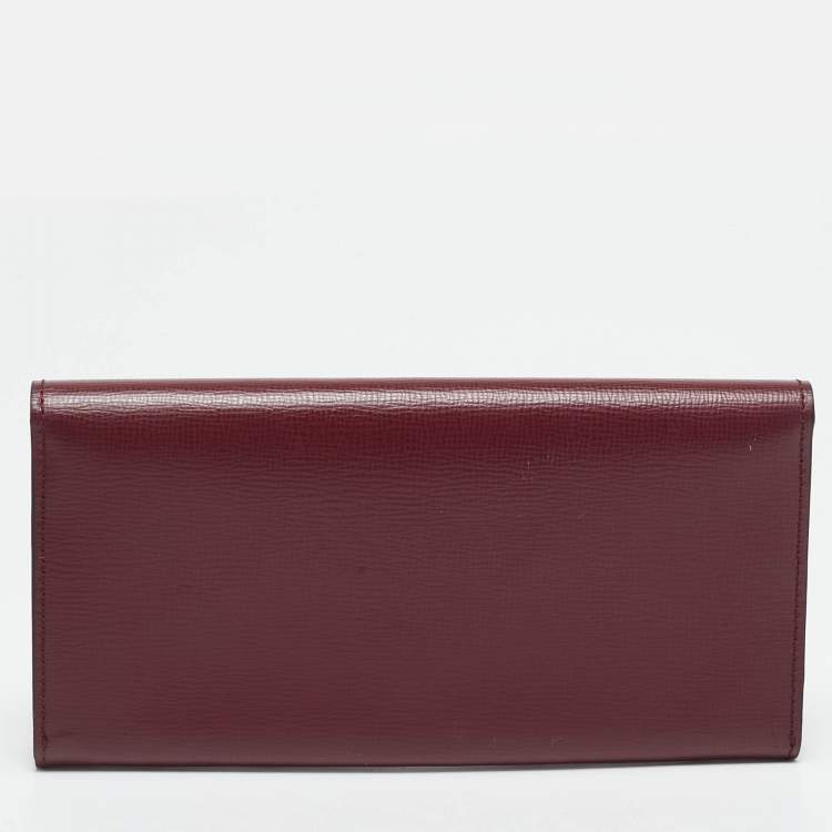 Pre Owned Cartier Burgundy Leather Must de Cartier Bifold Long Wallet