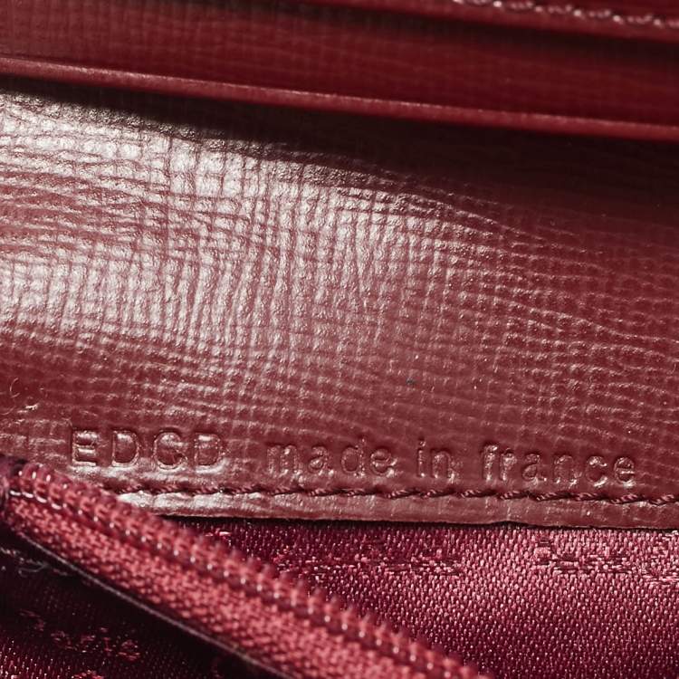 Pre Owned Cartier Burgundy Leather Must de Cartier Bifold Long Wallet