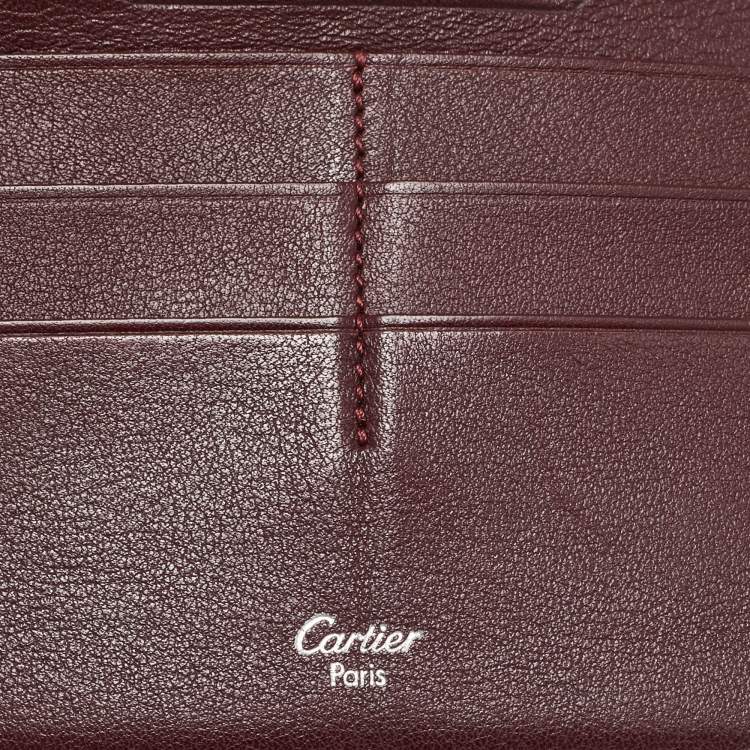 Pre Owned Cartier Black Leather Must de Cartier Bifold Long Wallet