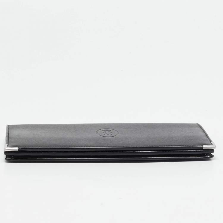 Pre Owned Cartier Black Leather Must de Cartier Bifold Long Wallet