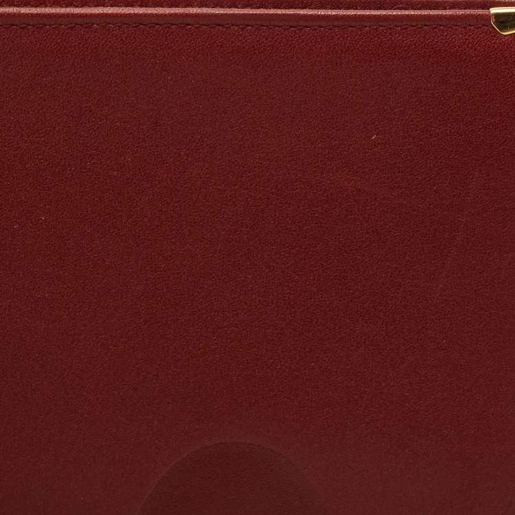 Pre Owned Cartier Burgundy Leather Must de Cartier Long Wallet