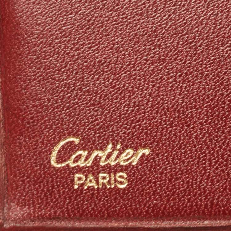 Pre Owned Cartier Burgundy Leather Must de Cartier Long Wallet