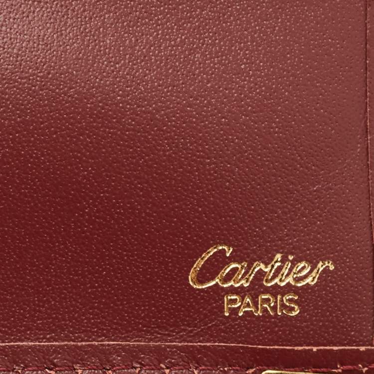 Pre Owned Cartier Burgundy Leather Must de Cartier Long Wallet