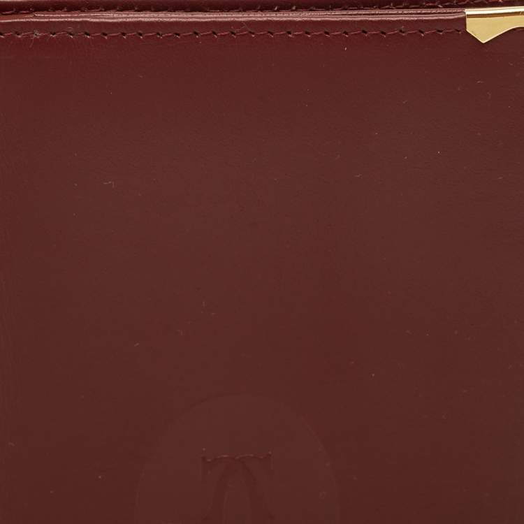 Pre Owned Cartier Burgundy Leather Must de Cartier Long Wallet